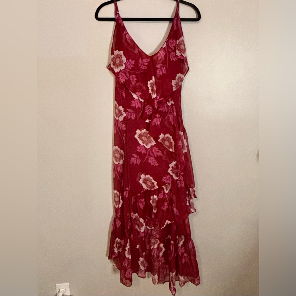 Floral High-Low Ruffle Tank Dress - Berry Floral - Picture 3 of 3